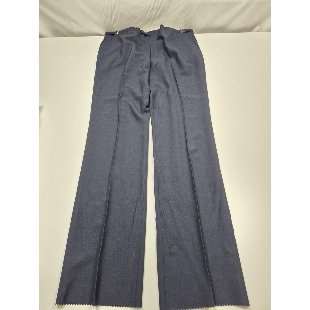 VTG Jaymar Dress Pants Mens 40x36 Blue Polyester Wool Pleated Unhemmed